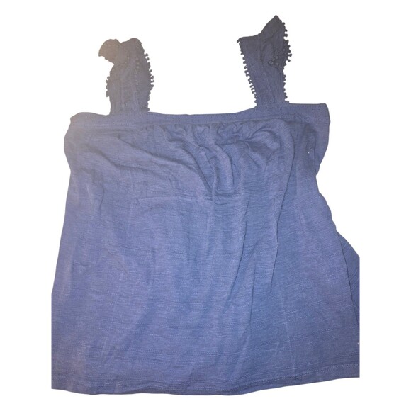 Style & Co Women's Embroidered Flutter-Strap Tank Top Navy Size Large - Picture 7 of 7